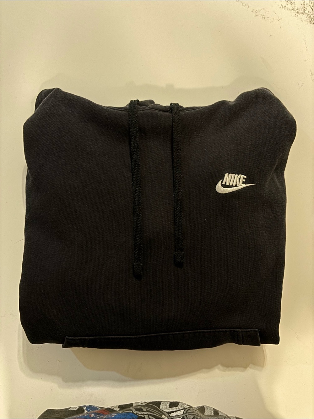 Nike Black Pullover Hoodie with White Swoosh